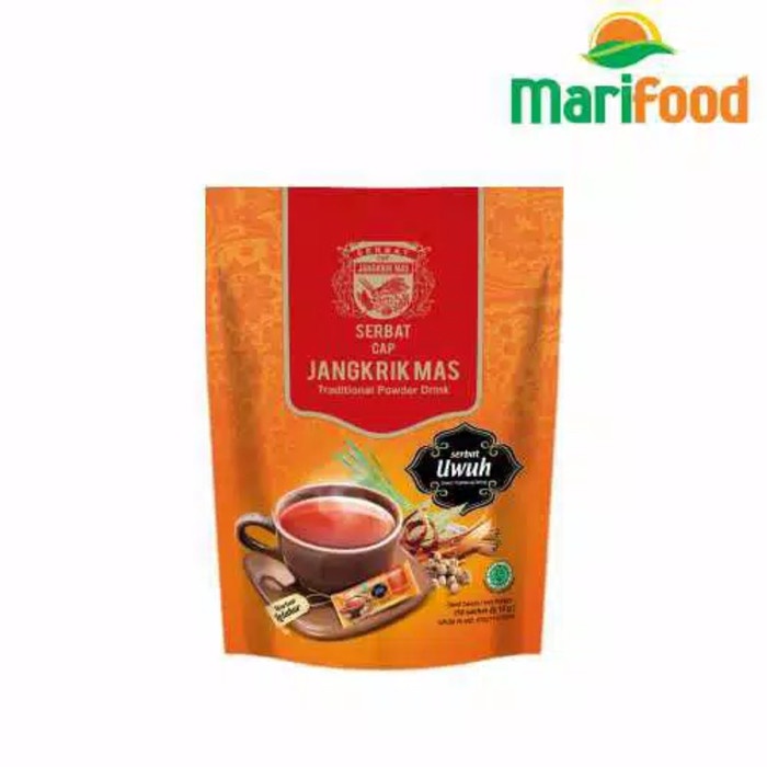 

TRADISIONALMINUMAN- SERBAT CAP JANGKRIK MAS | ISI 10 SACHET | JAHE | SEREH | UWUH - SEREH -MINUMAN-