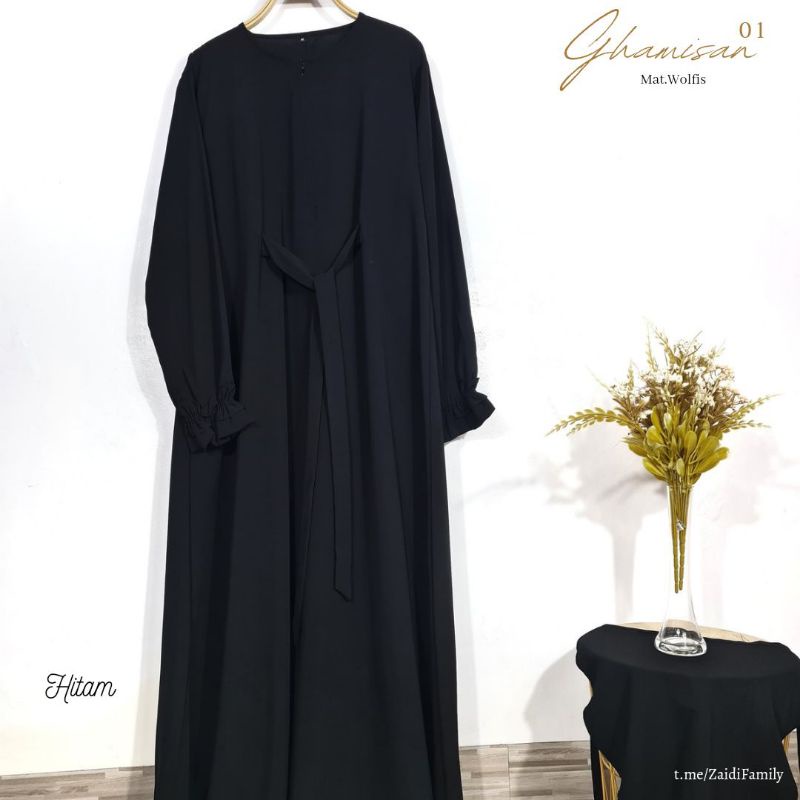 GMS 01 Hitam | Gamis by Manalagi.Id | Gamis Set
