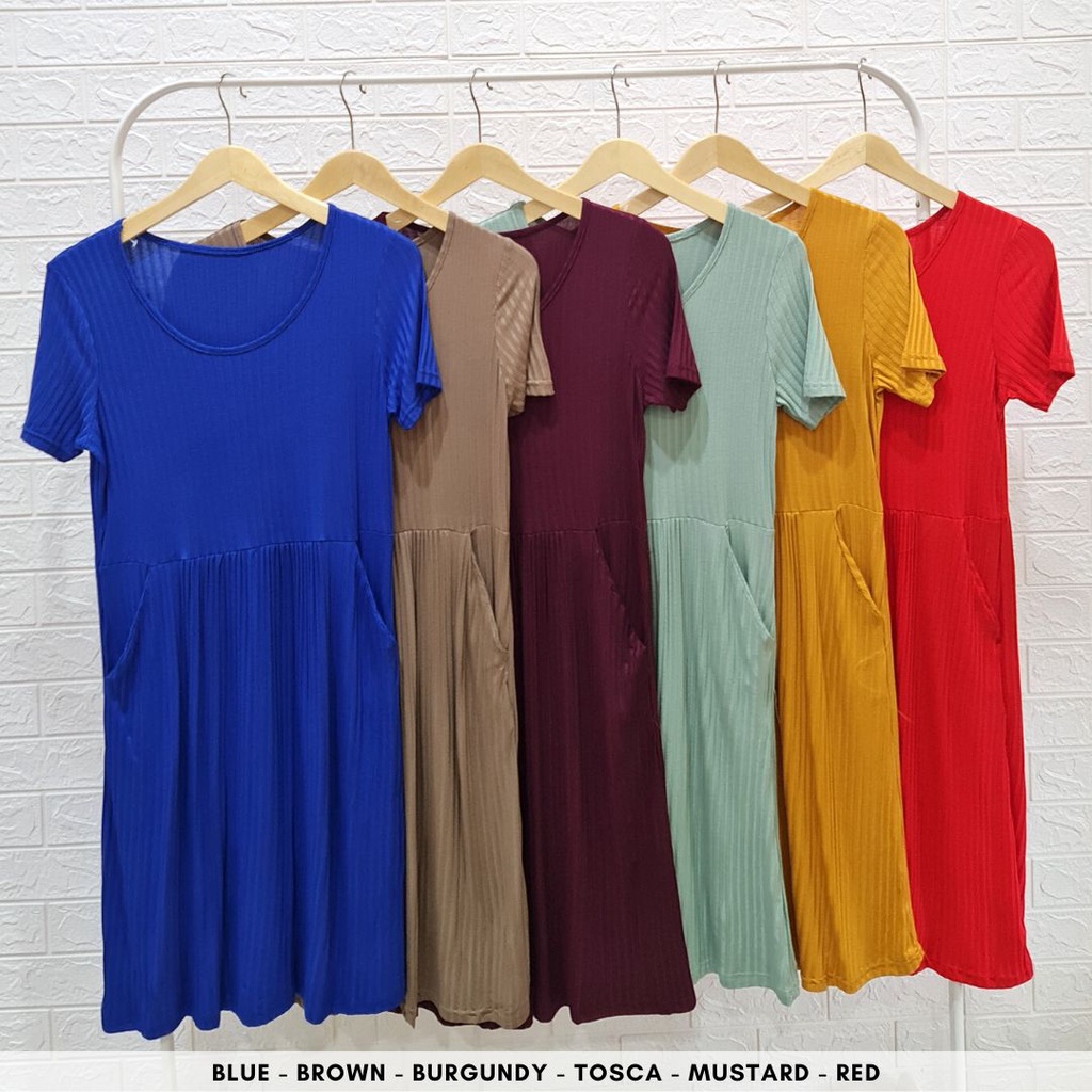 4558 shikka pocket knit midi dress