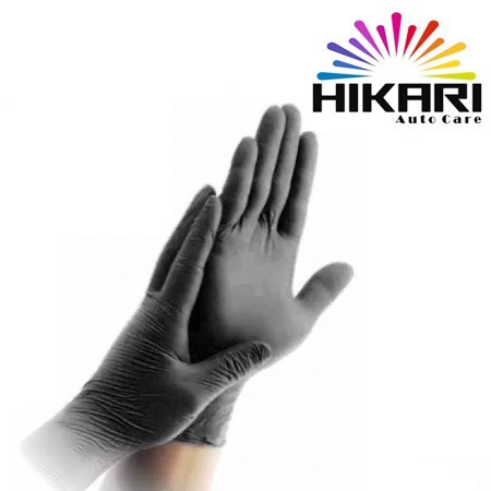 PROMO SARUNG TANGAN NITRILE HITAM  DETAILING / BUKAN LATEX / NITRILE GLOVES BLACK