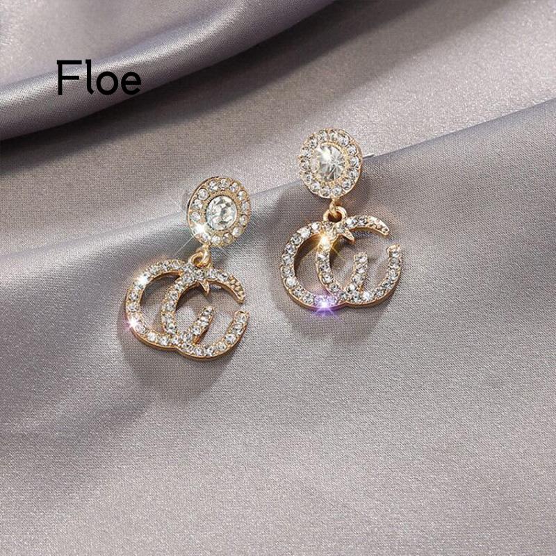 Fl Anting Tusuk Gantung Sterling Silver 925 Hias Berlian Gaya Mewah Hypoallergenic Untuk Wanita