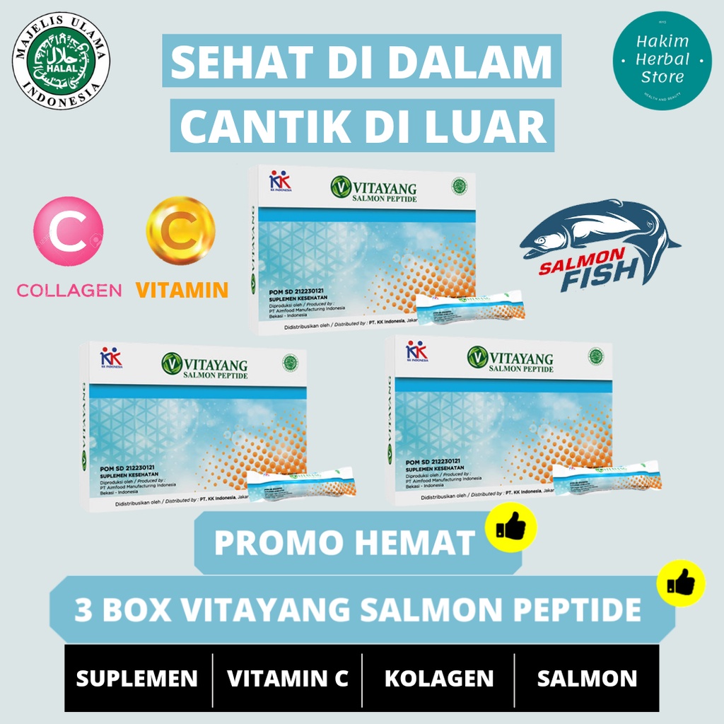 

Promo 3 Box Vitayang SOP ( Salmon Ovary Peptide ) - Minuman Colagen Suplemen Kecantikan & Kesehatan