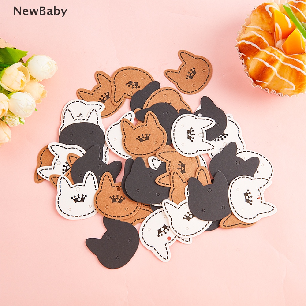 NewBaby 100pcs Cat Card Retro Jewelry Display Cardboards Price Tags Earrings Necklace ID