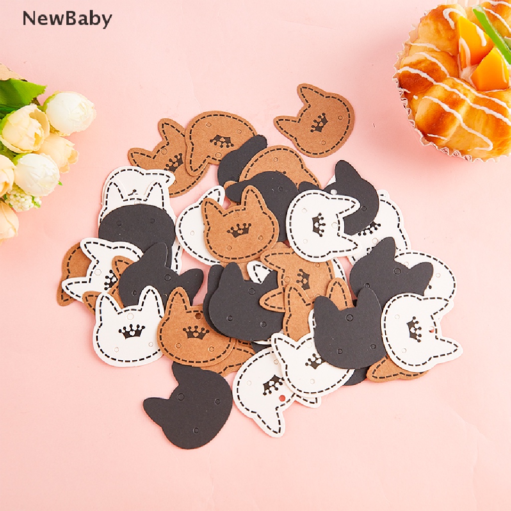 NewBaby 100pcs Cat Card Retro Jewelry Display Cardboards Price Tags Earrings Necklace ID