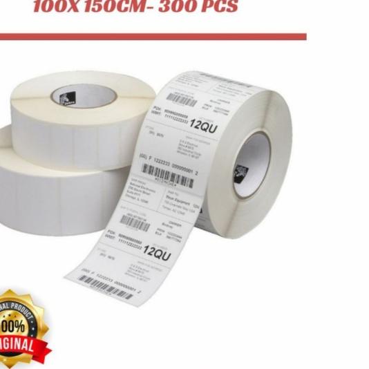 

☊ LABEL BARE 100 X 150 mm KERTAS STICKER LABEL THERMAL 300 pcs ➪
