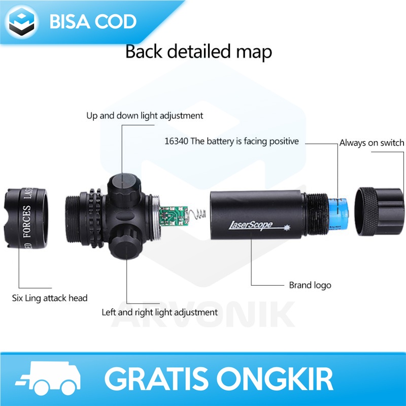 GREEN LASER DOT GUN SCOPE TACTICAL ORIGINAL BY TAFFLED RECHARGEACBLE