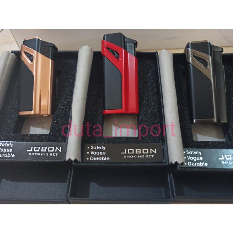 Korek Api Gas Jobon 3 Jet Flame Lighter Punch Hole Original Import