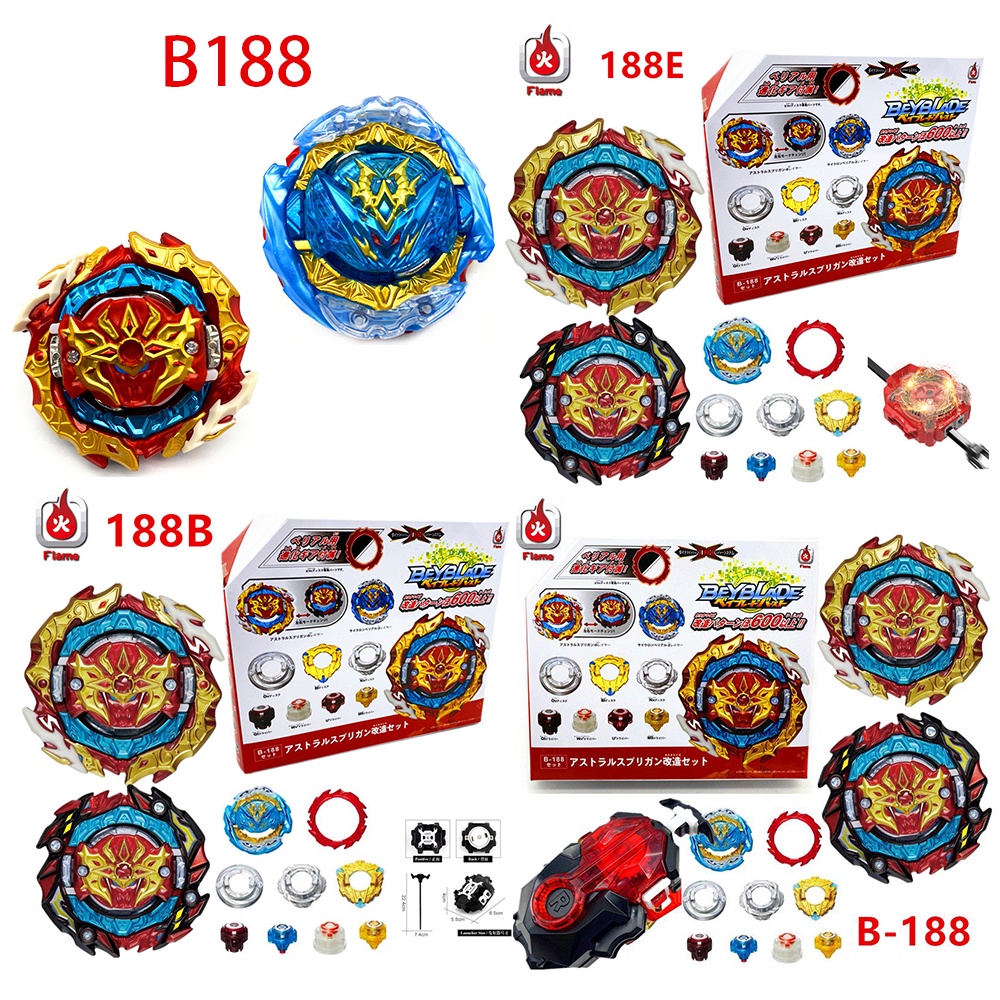 DB B188 Beyblade Astral Spriggan Cyclone Belial Shu Kurenai Spark Launcher