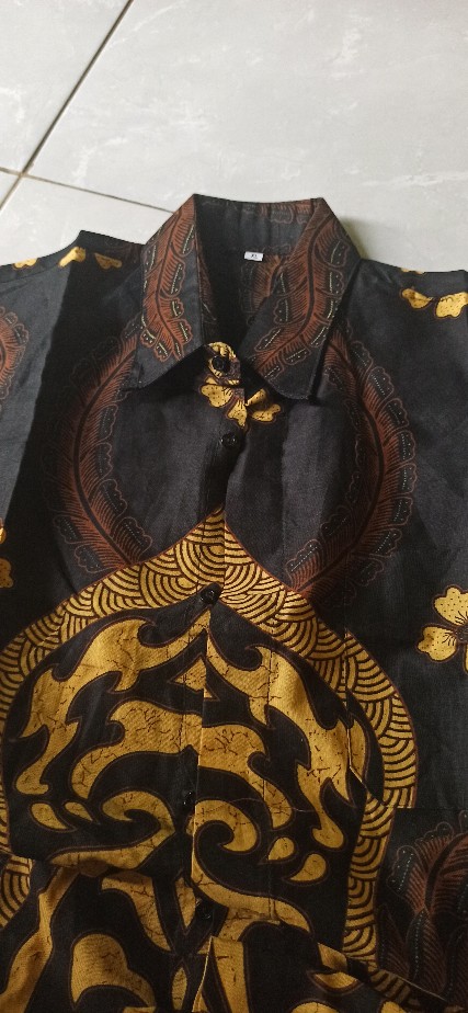 Distro Batik Hrb026 Kenongo Kemeja Tosca Pende Pekalongan Padi M L Xl Sogan Halus Kemeja Batik