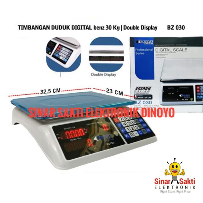 Timbangan Digital Buah / Laundry / Sayur / Daging Benz 30 kg 40 kg / Timbangan Duduk