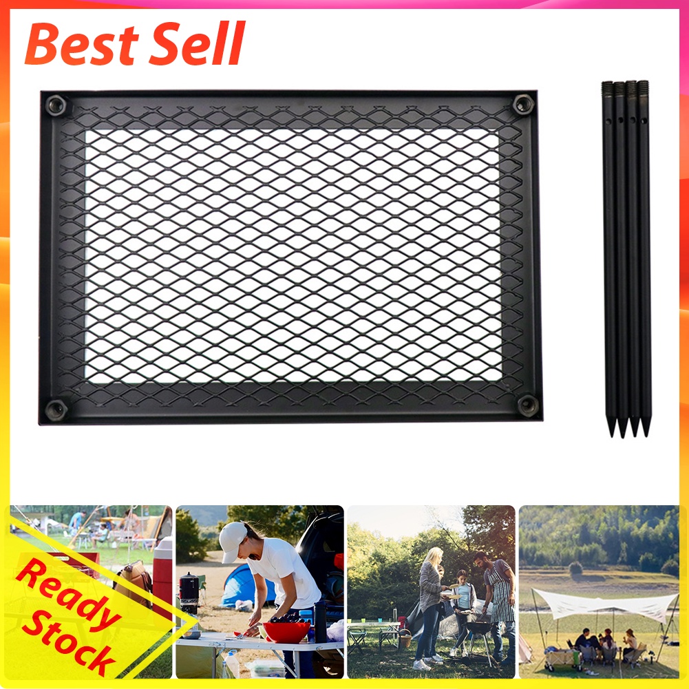 Reusable Outdoor Iron Net Table Camping BBQ Picnic Cooking Grill Mat Racks