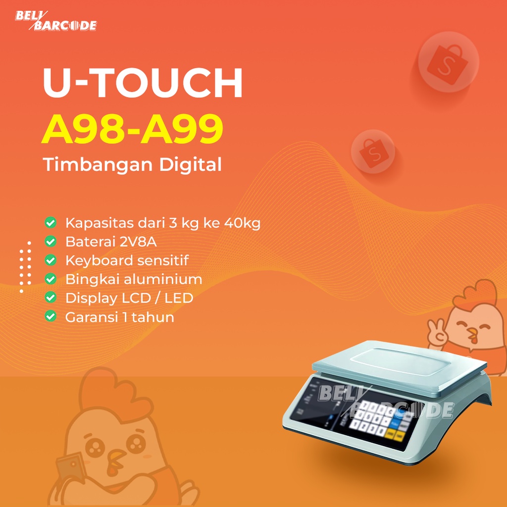 Merch U Touch A98-A99 Timbangan Digital Plus Display Berat &amp; Harga