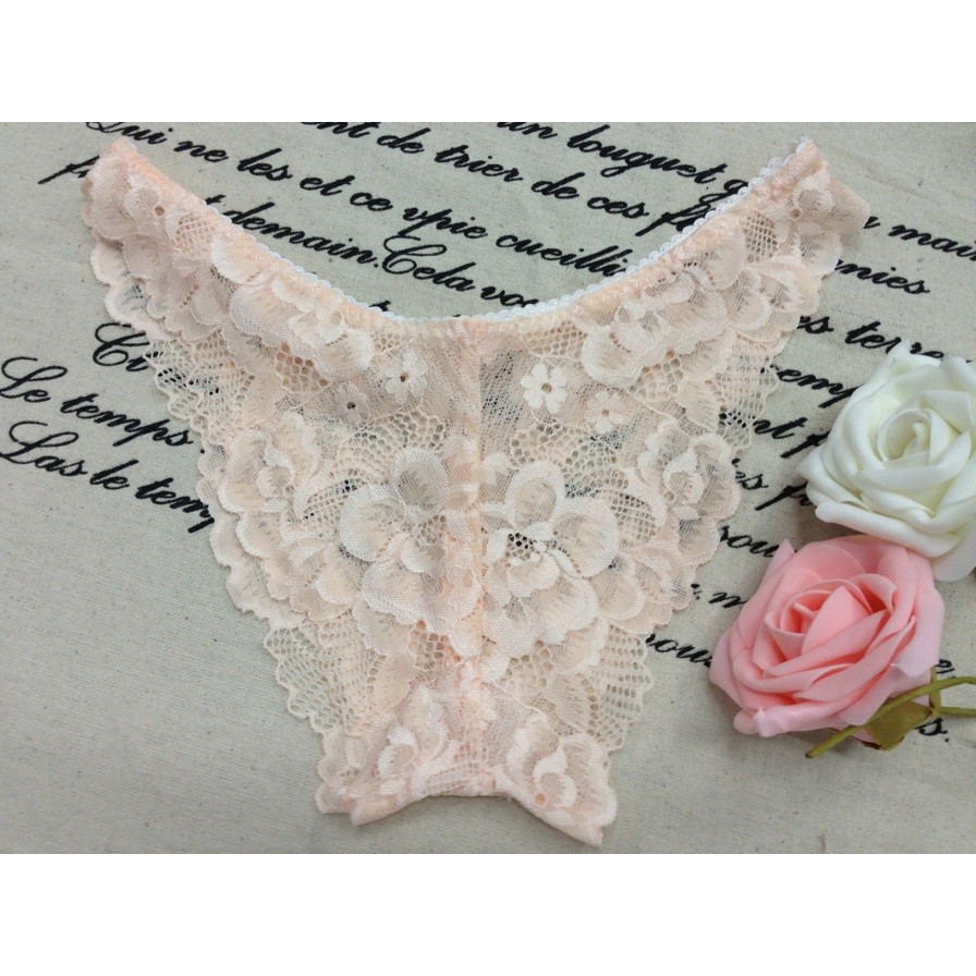 IMPORT Underwear Panties Lace Celana Dalam Renda Thong Gstring CD Beige