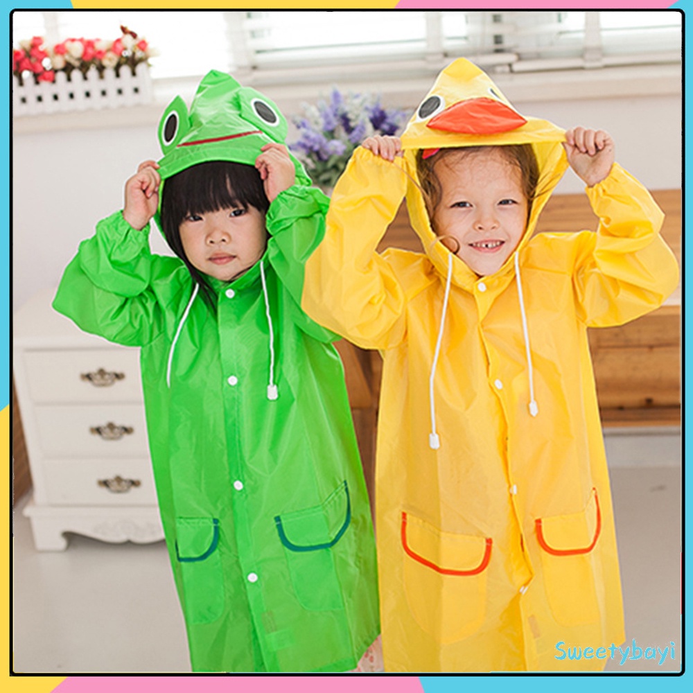 Sweetybayi Coloful jas hujan anak degan topi bentuk hewan raincoat anak