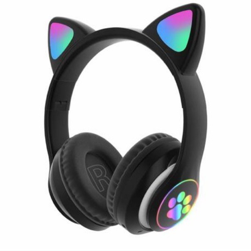 Headset Bluetooth Bando Ear Cat LED Tipe STN-28 / Wireless Bando Cat STN 28