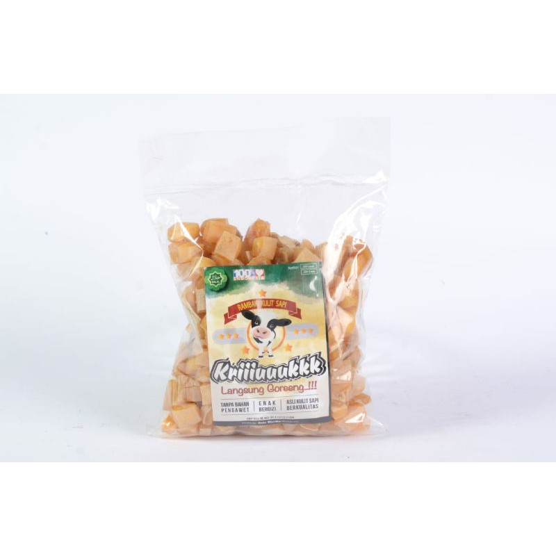 

Krupuk Kulit Sapi Mentah 500gr Kotak Dadu / Krupuk Rambak / Krupuk Kulit Sapi / Dorodok