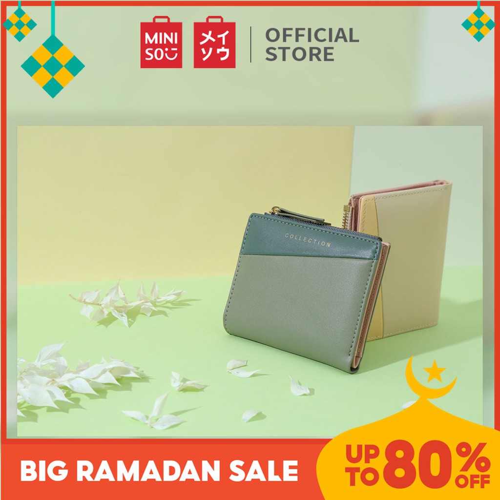  MINISO  Dompet  Wanita  Pendek Kecil Lipat  Simple Fashion 