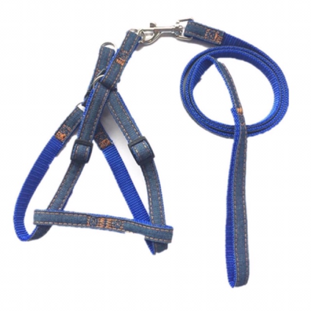 TALI TUNTUN ANJING DENIM TALI ANJING DENIM DOG LEASH HARNESS ANJING HARNES ANJING DOG HARNESS MURAH