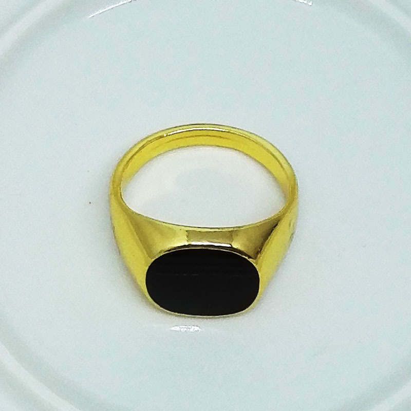 Cincin Pria Bentuk Kotak Warna Hitam Gaya Klasik Untuk Pernikahan