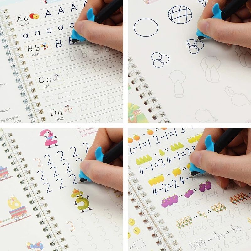 HWLB Sank Magic Book / Buku latihan menulis anak 1 set isi 4 buku dan pen