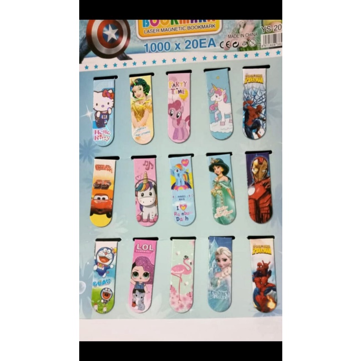 

Blackpink / BTS / KPop / Karakter Frozen Disney Kartun Superhero / Hijab 5Pcs Pembatas Buku Magnet / Bookmark Magnet Alat Tulis / Perlengkapan Sekolah