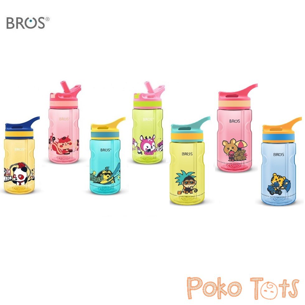 BROS Bottle Flip 450ml Botol Minum Anak Sedotan WHS