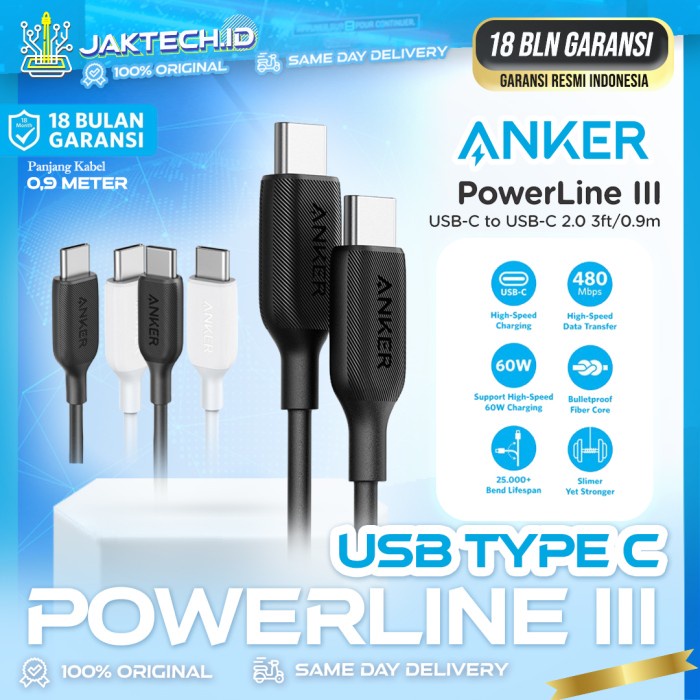 Anker PowerLine+ USB-C to Type C Kabel Data Fast Charging Cable