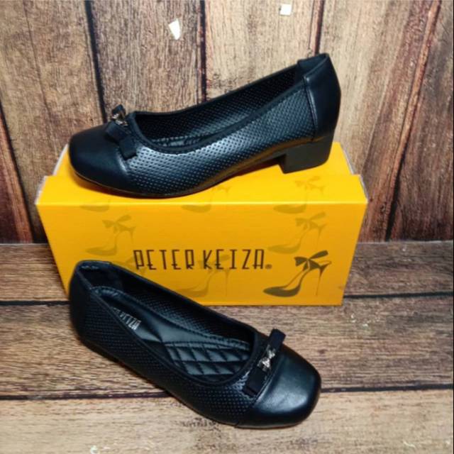 SEPATU HAK PUMP PITA WANITA (Peter Keiza) HITAM - PTZ24 | SEPATU FORMAL | SEPATU KERJA