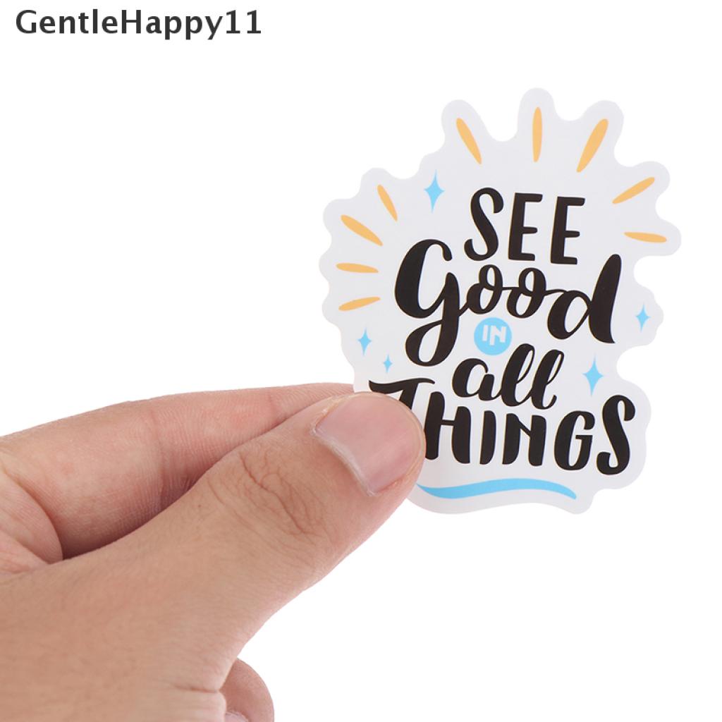 Gentlehappy 50Pcs / Set Stiker Motif Tulisan Motivasi Anti Air Untuk Dekorasi Laptop / Skateboard Diy