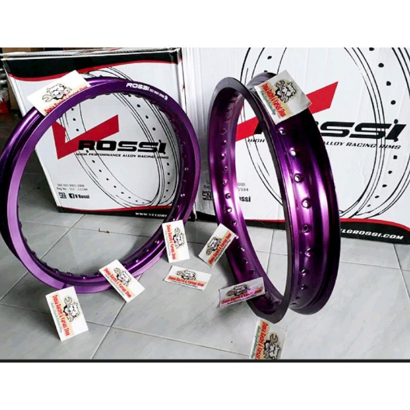 Velg Rossi Pelek Rossi 140 140 17 / 140 160 17 / 160 185 17 / 185 215 17 / 215 250 17 Lingkaran Rossi Sepasang 2Velg ring 17 Gold Hitam Merah Biru Ungu Silver sepasang depan belakang