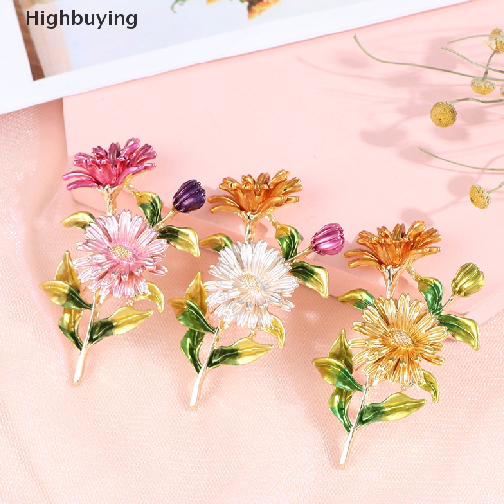 1pc Bros Pin Enamel Bentuk Bunga Daisy Untuk Wanita Glory