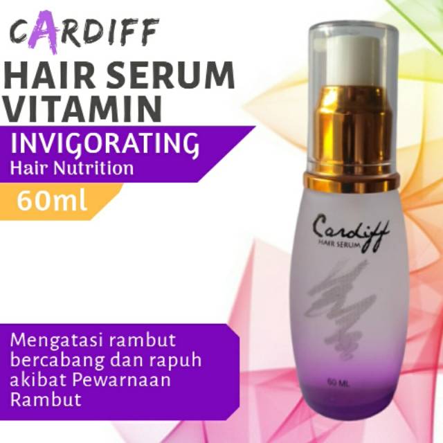 Hair serum Cardiff 60ml Invigorating/Vitamin Rambut,Serum ,Rambut Warna,Pelurus Rambut,Vitamin Hijab