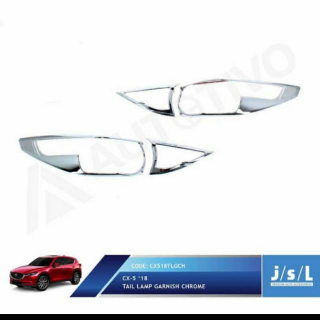 Garnish lampu belakang Mazda CX5 2018/Tail lamp garnish Hitam &amp; Chrome jsl