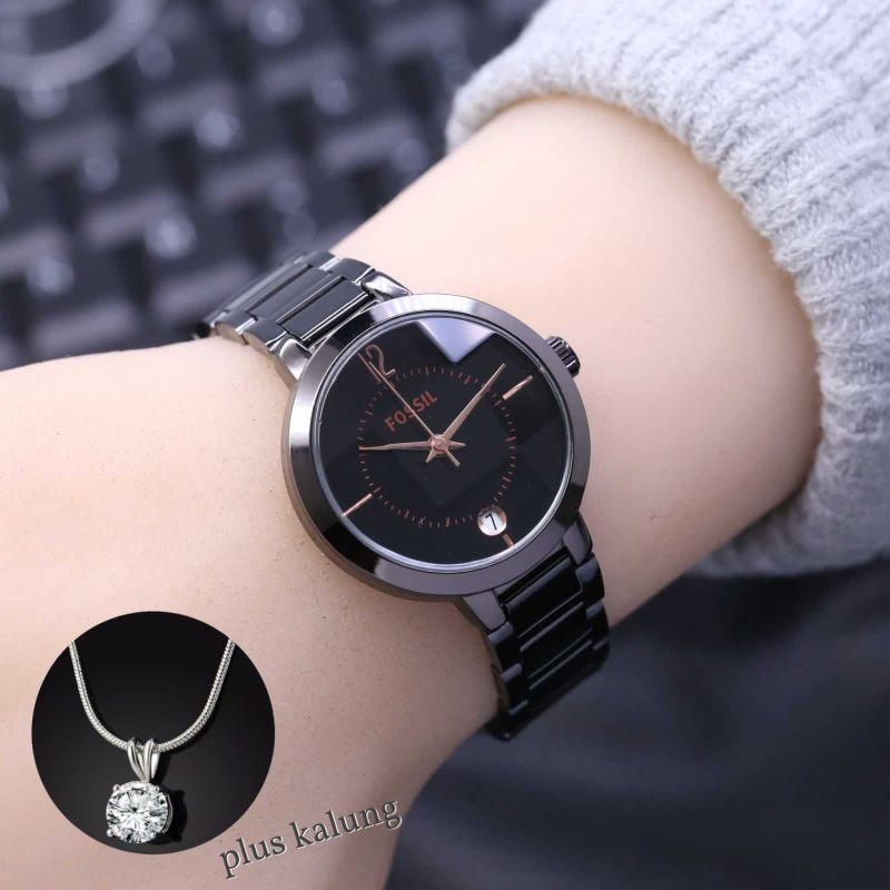 Jam Tangan Wanita Fashion Kaca Belimbing Paket Free Kalung