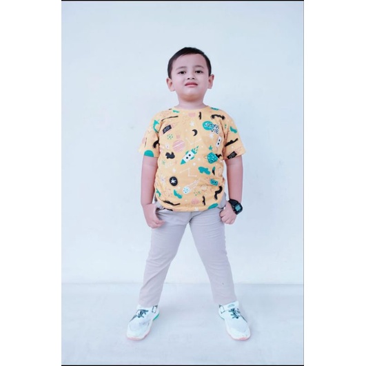 Kaos Printing Anak Laki Laki Premium 2-8 Tahun, Kaos Dinosaurus Karakter