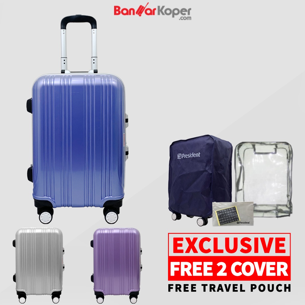 Tas Koper President E82 Original Koper 26 Inch Hardcase Polycarbonate Anti Pecah Nonzipper Aluminium