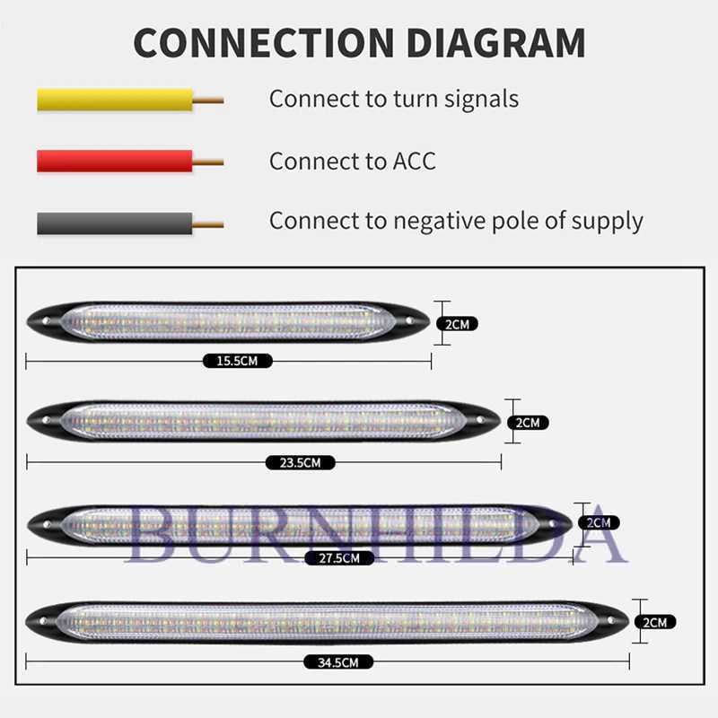 Lampu LED Mobil Running Light Strip 23.5 cm 2 PCS accesoris mobil burnhilda