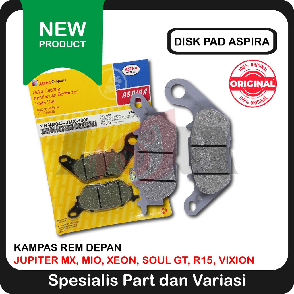 Aspira Kampas Rem Cakram Depan Jupiter MX Mio Xeon Soul GT Disc Pad