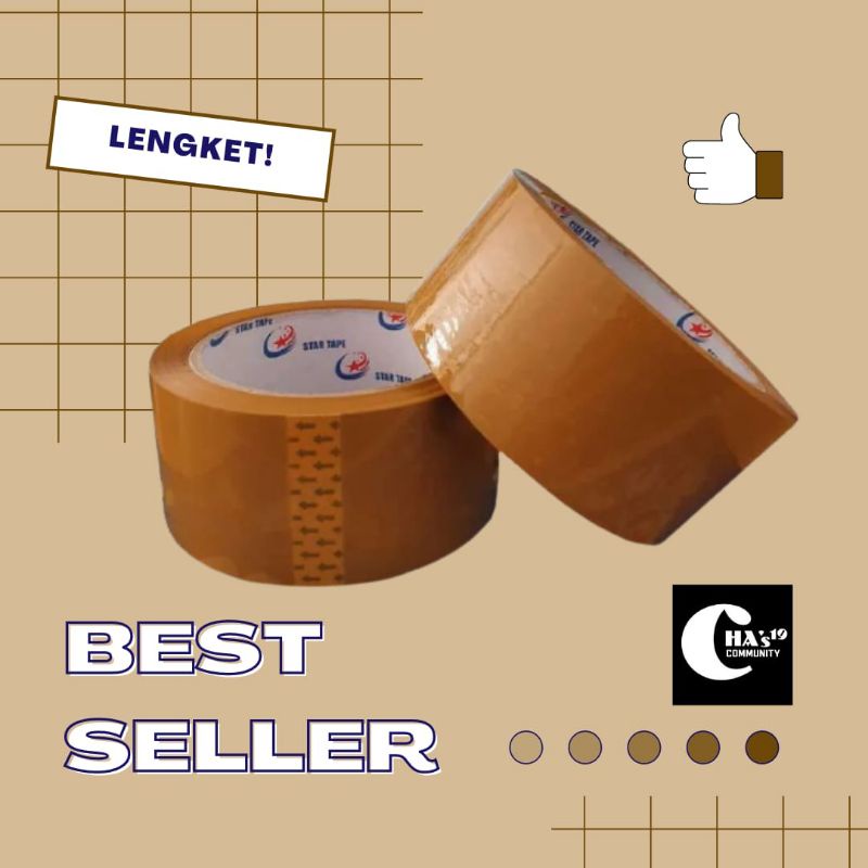 

Selotip Lakban Star Tape Coklat / 1Pcs