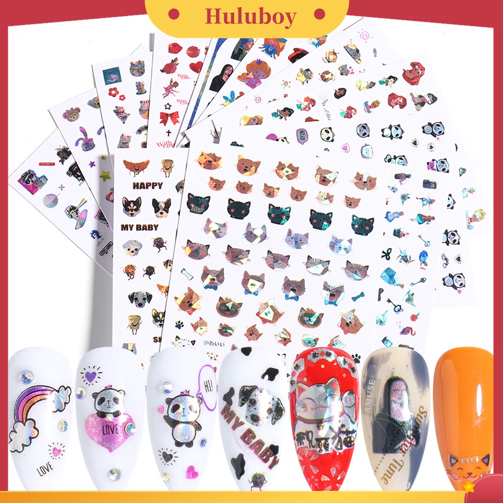Huluboy Huluboy♡ Stiker Kuku 3D Dengan Perekat Untuk Salon Kecantikan