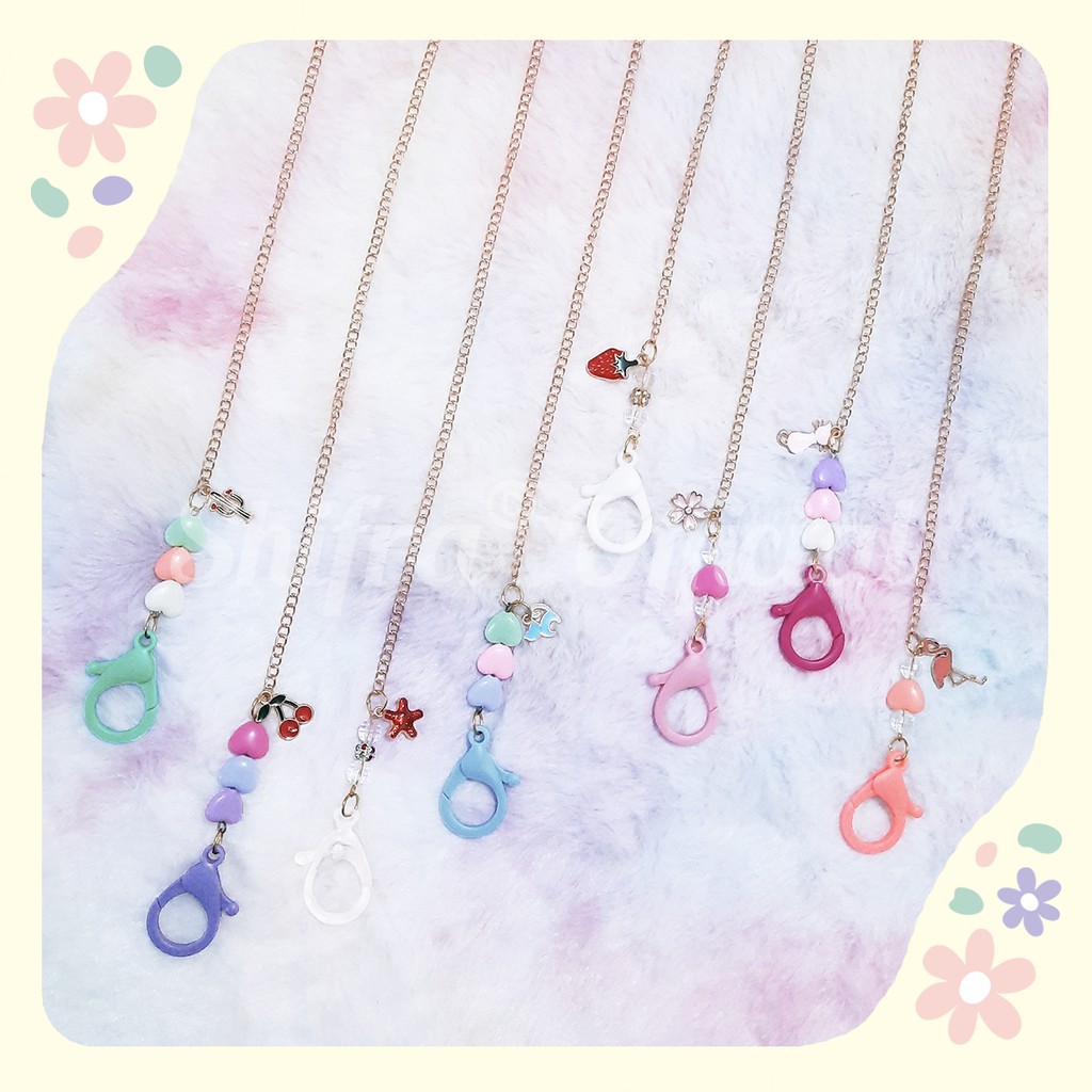 TALI GANTUNG MASKER LEHER TALI KACAMATA RANTAI KAITAN PLASTIK KAKTUS BUNGA FRUIT ANIMAL SHIFRA