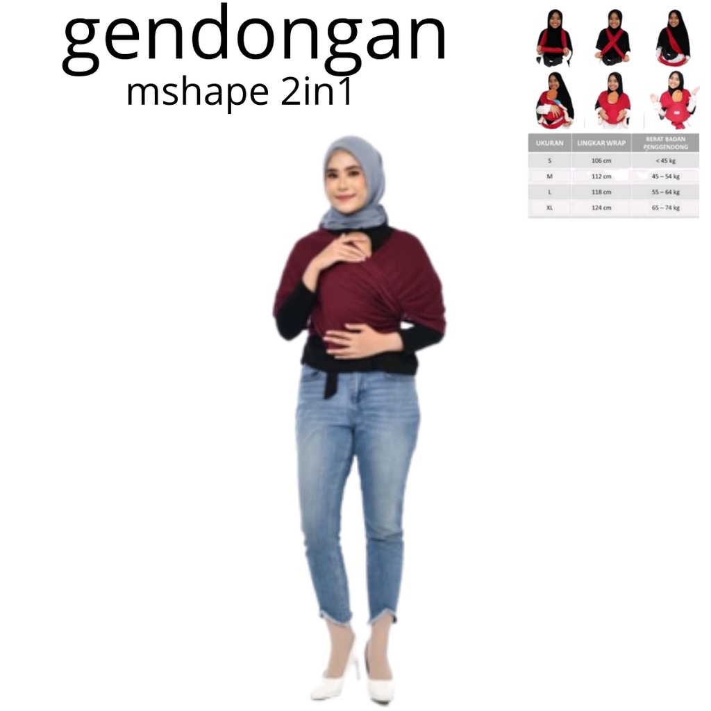 GENDONGAN BAYI NAGITA SLAVINA M SHAPE 2IN1