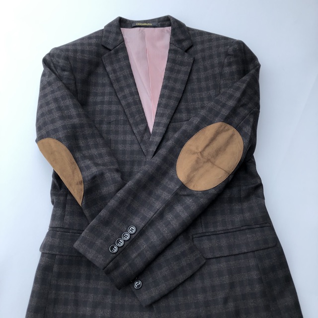 SLIM FIT WOOL COGABANA BROWN PLAID CASUAL BLAZER JAS PRIA