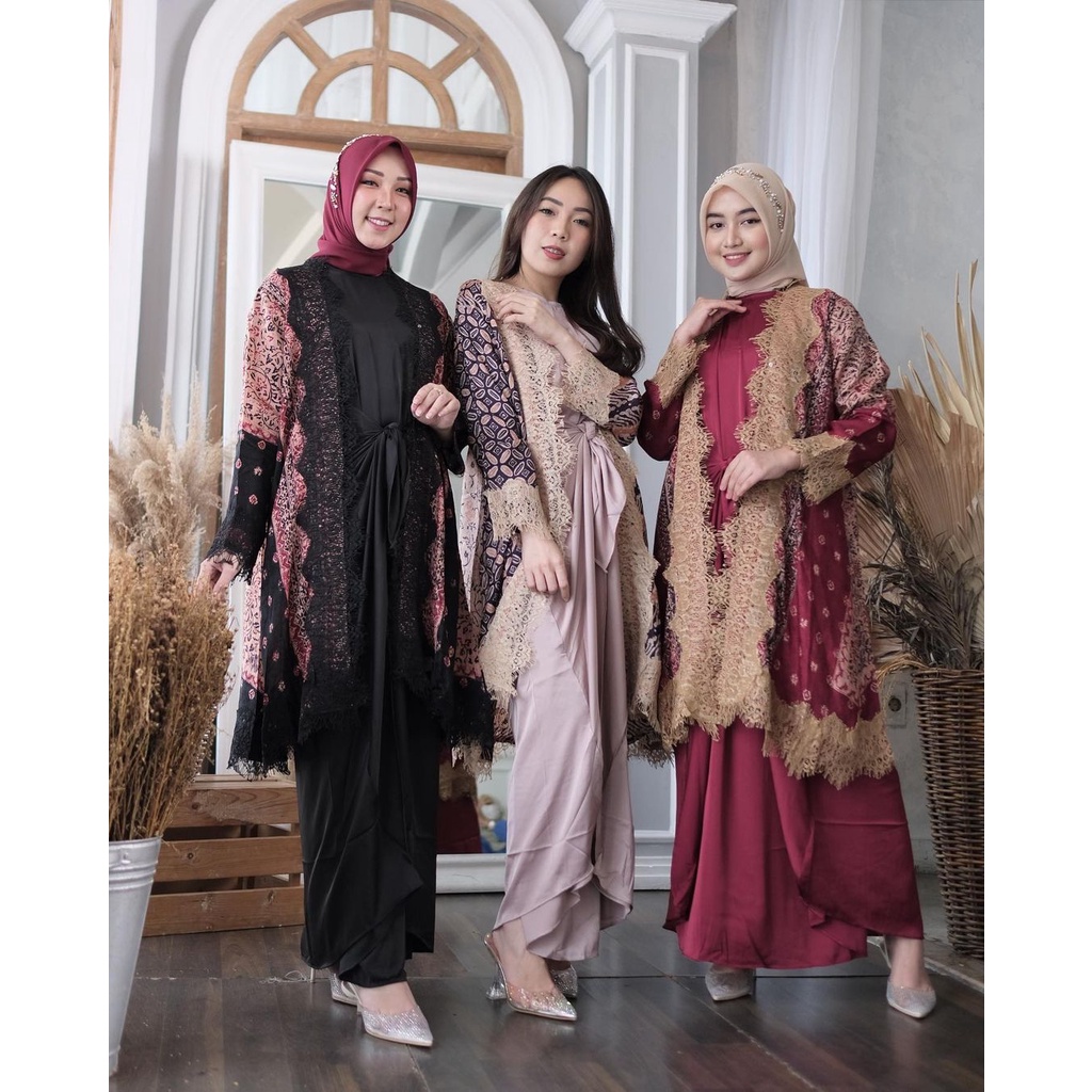 Baju Kondangan Wanita | Gamis Pesta | Gamis Batik | Gamis Sutra Viscose Mix Vaylant | Elshinta Kafta