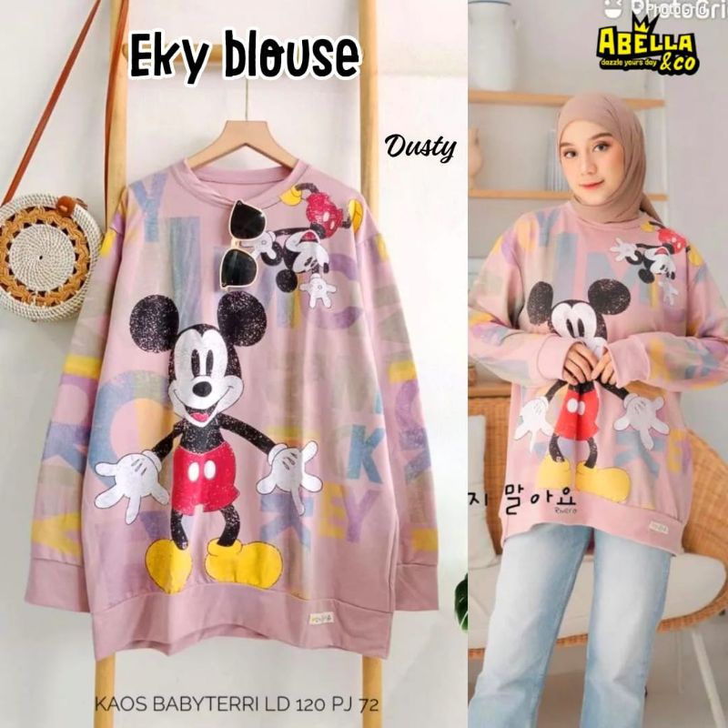 Eky Blouse Wanita Kekinian Blouse Korea Style Remaja import original abella