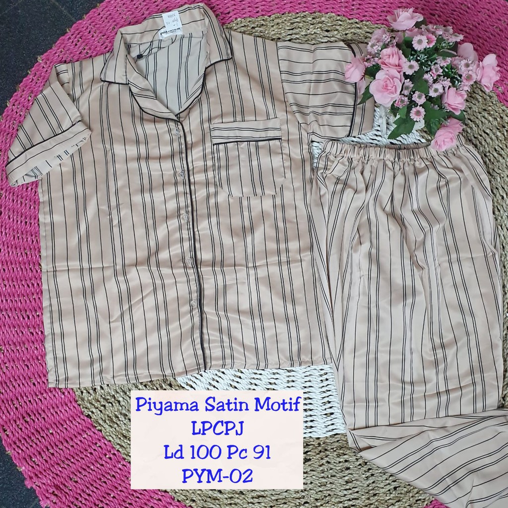 PIYAMA SATIN MOTIF | PIYAMA SATIN | PIYAMA MURAH | BAJU TIDUR | BAJU TIDUR MURAH | PIYAMA CEWEK