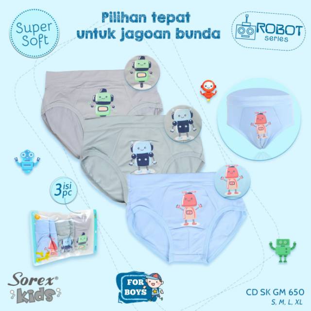 Celana Dalam Sorex Kids Boy isi 6pc