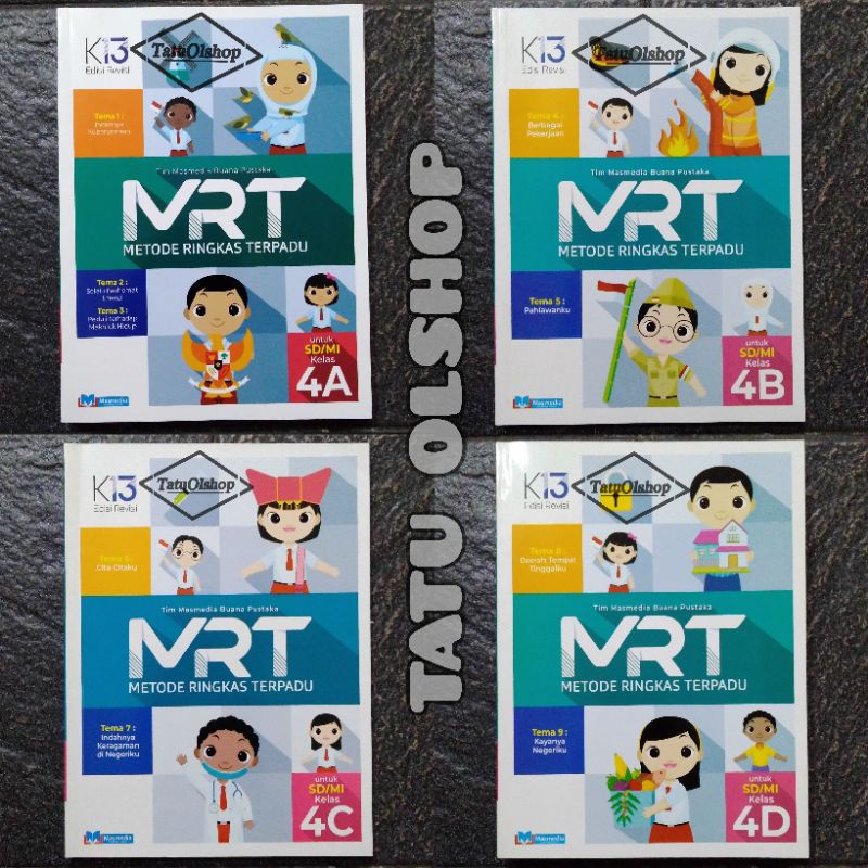 Buku MRT SD Kelas 4 Paket Satu Tahun Jilid 4a 4b 4c 4d Kurikulum 2013 Revisi Original