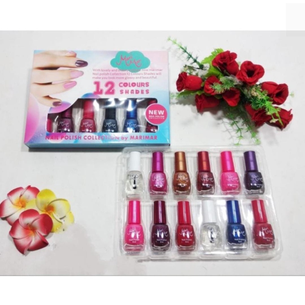 ASEMKAJKT - KUTEK HALAL / CAT KUKU MUSLIMAH / Marimar Nail Polish 12 COLORS SHADES
