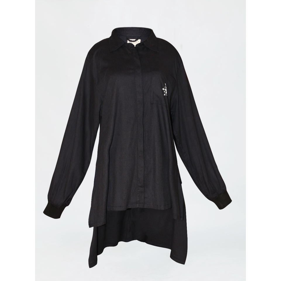 Fashion Muslim Wanita HADO SHIRT DARK NAVY RIB COM